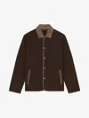 Givenchy Padded Jacket In Mixed Fabrics With Monogram 72 In Brown