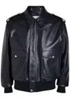 Givenchy Padded Leather Bomber Jacket In Black