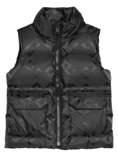 Givenchy Padded Vest With All-over Monogram Motif For Boys In Black