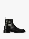 Givenchy Lock Black Leather Ankle Boots In Black