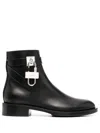 Givenchy Woman Lock Ankle Boot In Black Leather In Schwarz