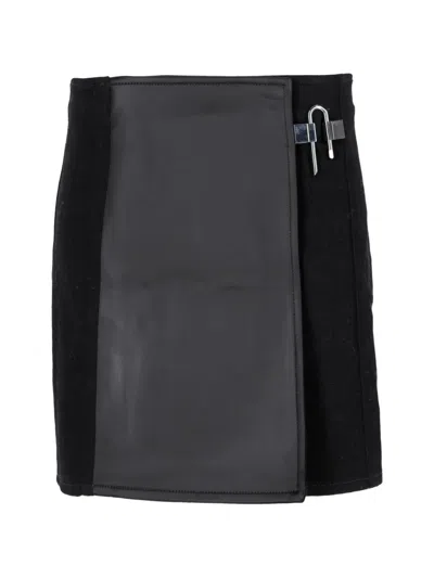 Pre-owned Givenchy Padlock-detail Panelled Mini Skirt In Black