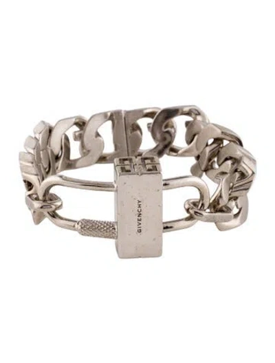 Pre-owned Givenchy Padlock G-chain Link Bracelet, 6.75" In Multi