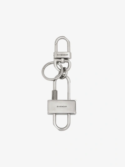 Givenchy Men's Padlock Keyring In Metal In Silvery