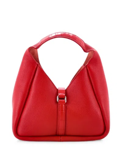 Pre-owned Givenchy Padlock Leather Mini Hobo Bag In レッド