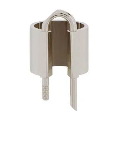 Givenchy Padlock U-shaped Ring In White