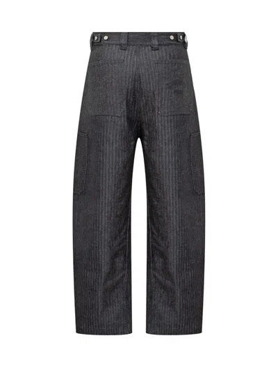 Givenchy Painted Cotton Trousers In Dark Blue
