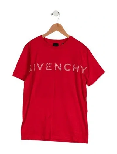 Pre-owned Givenchy Kids' Paisley Print Logo Tee W/tags In Red