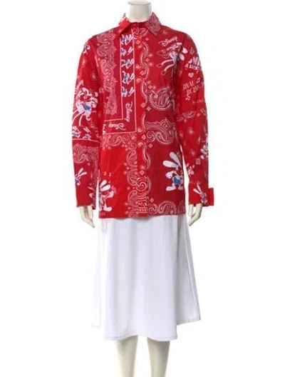 Pre-owned Givenchy Paisley Print Long Sleeve Tunic W/ Tags In Red