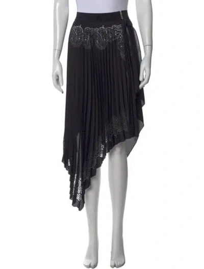 Pre-owned Givenchy Paisley Print Midi Length Skirt W/ Tags In Black