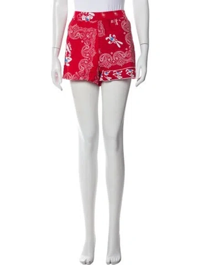 Pre-owned Givenchy Paisley Print Mini Shorts In Red