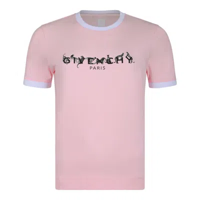 GIVENCHY GIVENCHY PALE PINK COTTON T-SHIRTS AND POLOS