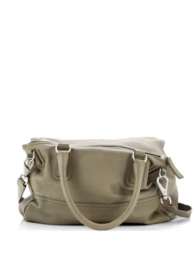 Pre-owned Givenchy Pandora Bag Leather Large Shoulder Bag In Green