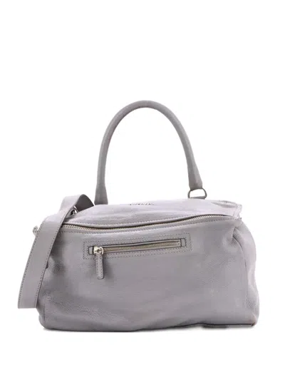 Pre-owned Givenchy Pandora Bag Leather Medium Shoulder Bag In Gray