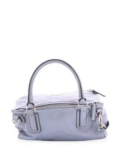 Pre-owned Givenchy Pandora Bag Leather Medium Shoulder Bag In Grey