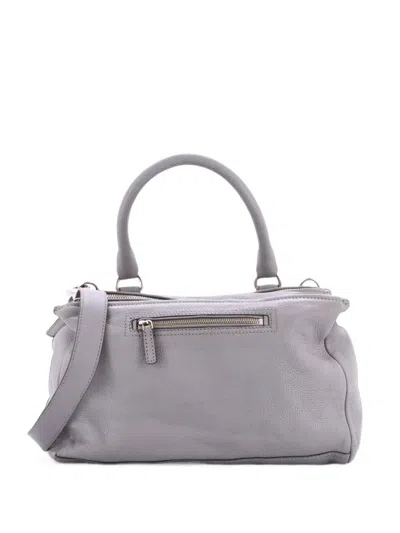 Pre-owned Givenchy Pandora Bag Leather Medium Shoulder Bag In Grey