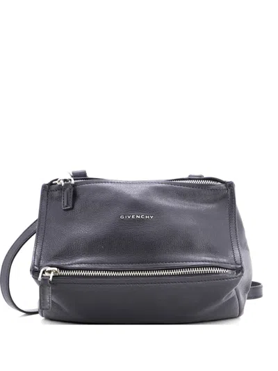 Pre-owned Givenchy Pandora Bag Leather Small Satchel In Black