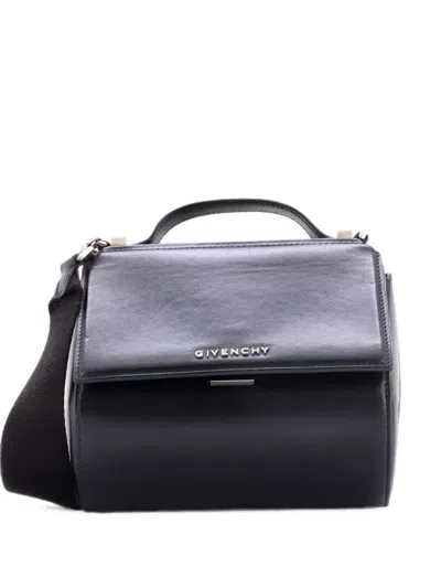 Pre-owned Givenchy Pandora Box Bag Leather Mini Crossbody Bag In Black