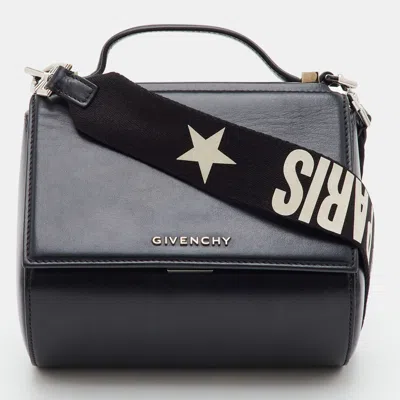 Pre-owned Givenchy Pandora Box Mini Black Leather Top Handle Bag