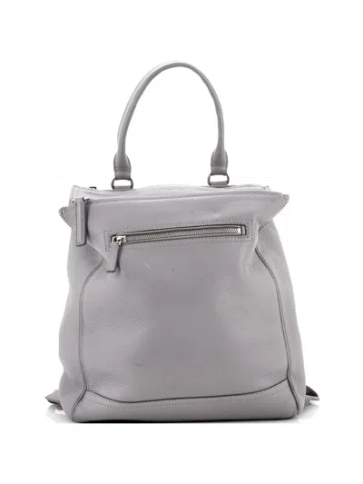 Pre-owned Givenchy Pandora Leather Backpack In Gray