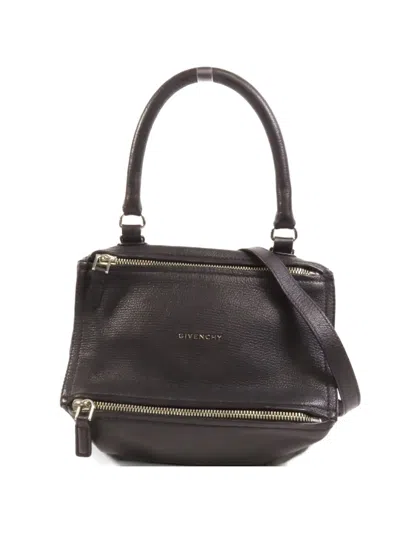Pre-owned Givenchy Pandora Leather Shoulder Bag In Black