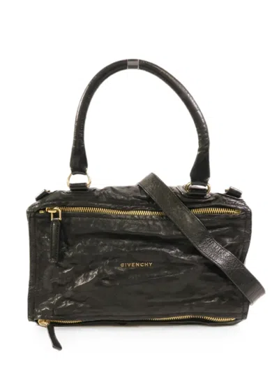 Pre-owned Givenchy Pandora Leather Shoulder Bag In Black