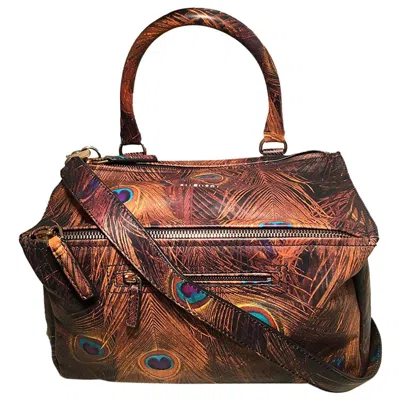 Pre-owned Givenchy Pandora Peacock Leather Shoulder Bag In Brown