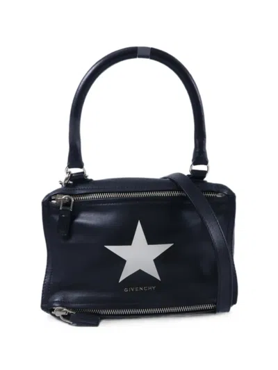 Pre-owned Givenchy Pandora Star-print Shoulder Bag In Black