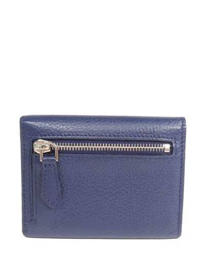 Pre-owned Givenchy Pandora Tri-fold Calfskin Wallet In Blue