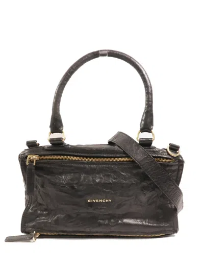 Pre-owned Givenchy Pandora Two-way Calfskin Tote Bag In Black