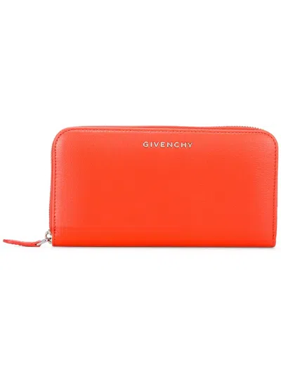 Givenchy 'pandora' Zip Wallet In Orange