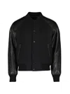 Givenchy Mixed Material Bomber Jacket Leather Panels In Black