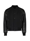 Givenchy Mixed Material Bomber Jacket Leather Panels In Black