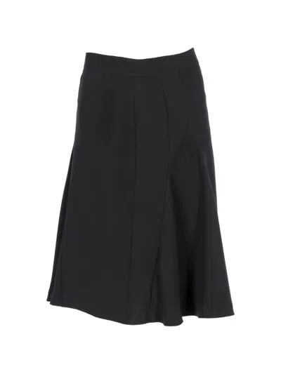 Pre-owned Givenchy Paneled Midi Skirt In Black