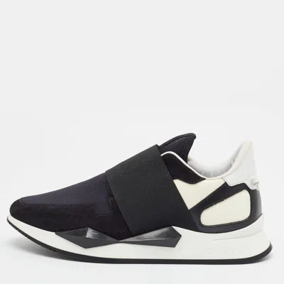 Pre-owned Givenchy Paneled Size 37 Black/white Neoprene And Suede Sneakers