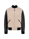 Givenchy Silk Nylon Jacket Contrast Sleeves Pockets In Black