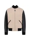 Givenchy Silk Nylon Jacket Contrast Sleeves Pockets In Neutral