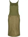 Givenchy Panelled Cargo Midi Dress In Green