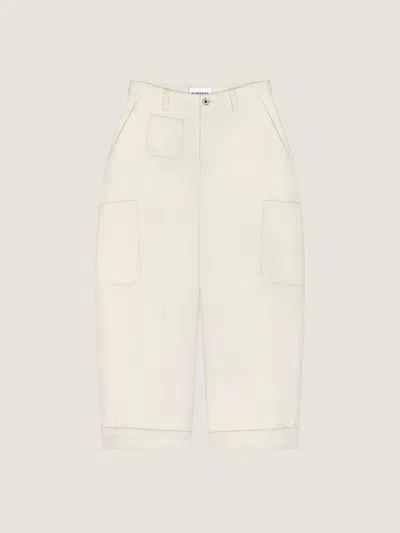 Givenchy Pantalon Cargo Cocoon Cropped En Coton Et Laine In White