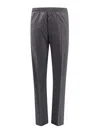 Givenchy Wool Trousers With Elastic Waistband And Drawstring In Gris