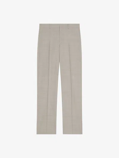 Givenchy Pantalon De Tailleur En Laine In Grey/beige