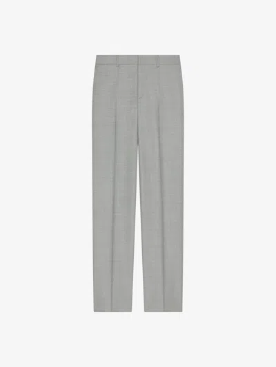 Givenchy Trouseralon De Tailleur En Laine In Grey/white