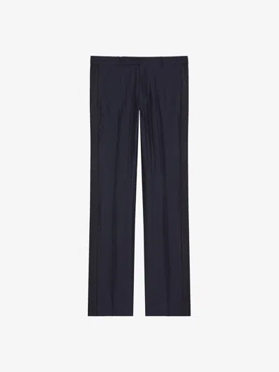 Givenchy Pantalon Slim En Laine Et Soie Monogramme 72 In Night Blue