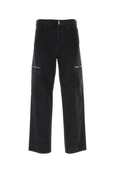 GIVENCHY GIVENCHY BLACK STRETCH DENIM CARGO JEANS