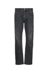 Givenchy Distressed Five-pocket Trousers Belt Loops In Gray