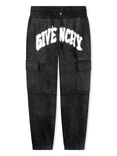 Givenchy Kids' Logo-print Cotton Track Pants In Black