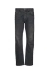 Givenchy Distressed Five-pocket Trousers Belt Loops In Gray
