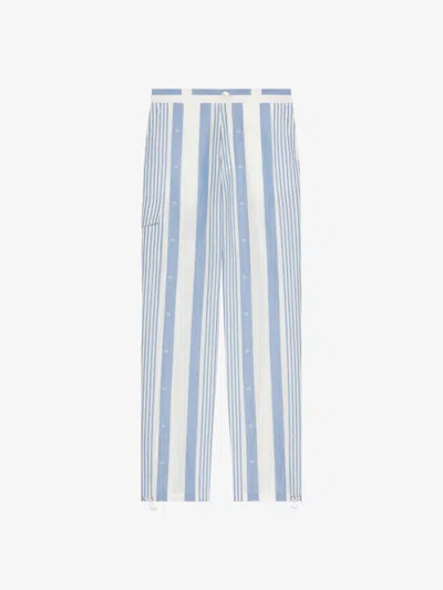 Givenchy Trousers In Linen With 4g Stripes In Multi