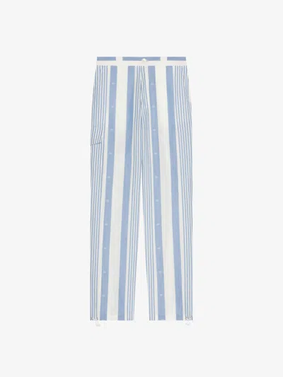 Givenchy Pants In Linen With 4g Stripes In Multi