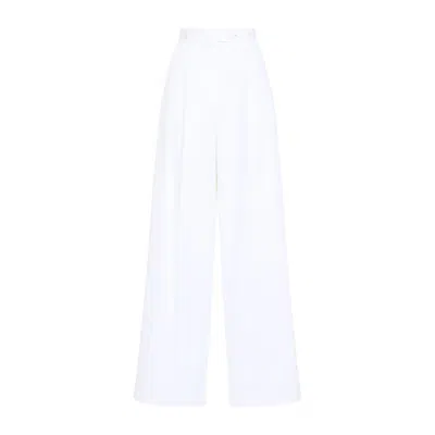 Givenchy Womens White Pleated Two-slip-pockets Wide-leg High-rise Cotton Trousers